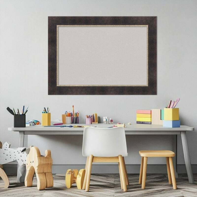 Odin Antique Bronze Wood Framed Cork Board - Bulletin Board, Organization Board, Pin Board