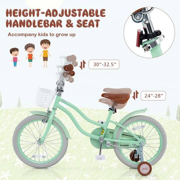 Costway 18'' Kids Bike Toddler Bicycle with Training Wheel