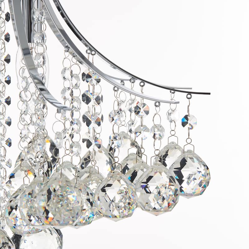 CO-Z 3-Light Crystal Raindrop Flush Mount Chandelier