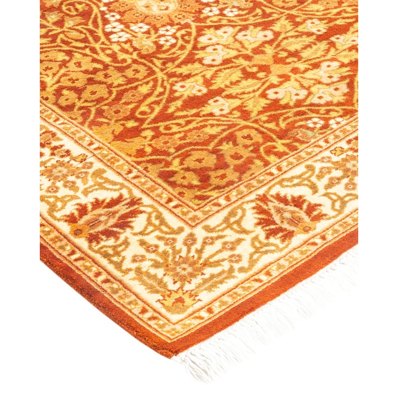 Overton Hand Knotted Wool Vintage Inspired Traditional Mogul Orange Runner Rug