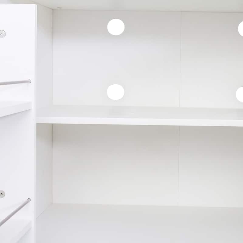 63" Freestanding Kitchen Pantry Storage Cabinet with Adjustable Shelves and Doors, Modern Buffet Cupboard Sideboard