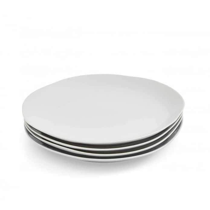 Portmeirion Set of 4 Sophie Conran Arbor Salad Plates - 8.5 Inch - Dove Grey - 4 Piece