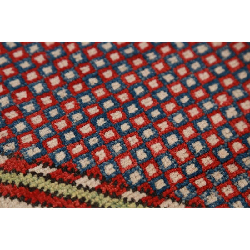 Hand Knotted Oriental 100% Wool Carpet Traditional Medallion Navy Blue & Blues Kazak Area Rug - 9' 7'' X 8' 4''