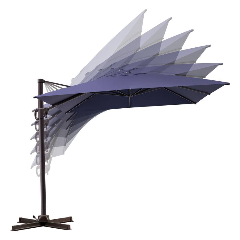 Outdoor Patio Umbrella 9 FT x 11 FT Cantilever-Offset Umbrella with No Base