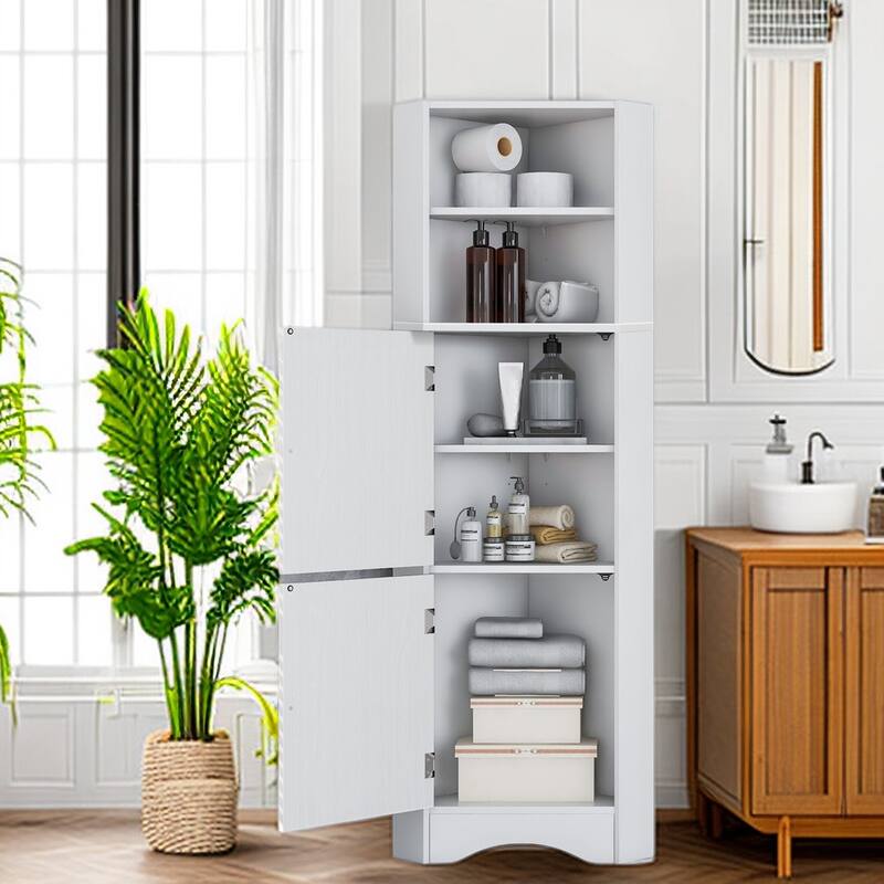 5-Tiers Bathroom Floor Storage Cabinet, Slim Bathroom Storage Cabinet