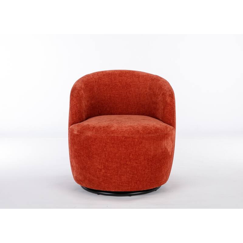 Chenille Fabric Swivel Accent Armchair Barrel Chair