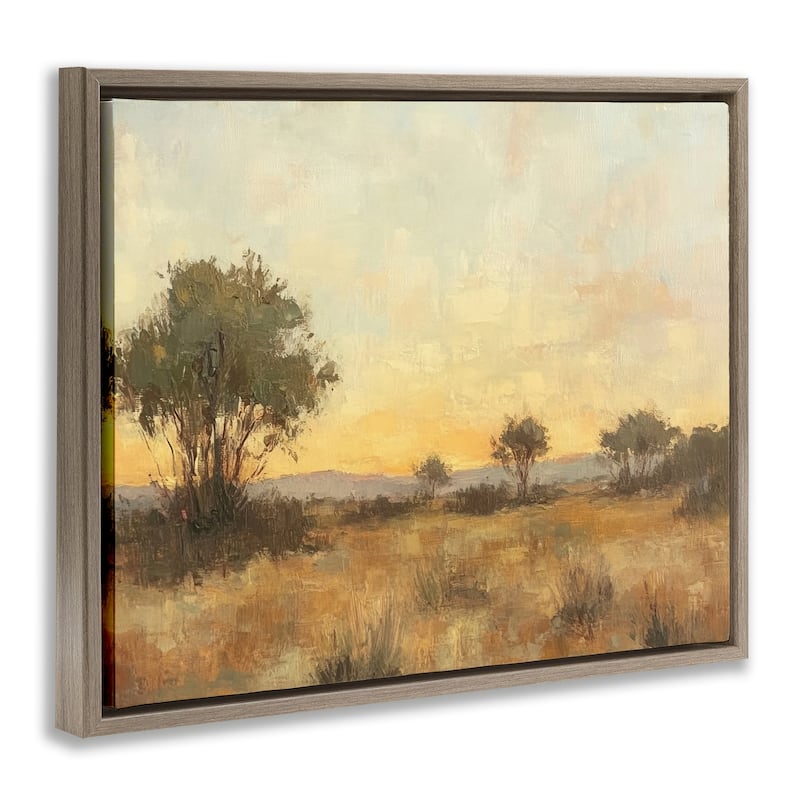 Stupell Honey Hued Horizon Framed Floater Canvas Wall Art Design By Petal Prints Design