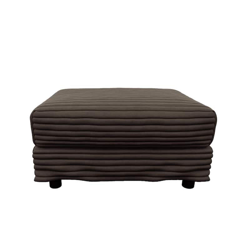 102.4" Corduroy Couch with Ottomans, 4 Seat Convertible Modular Sectional Sofa, Upholstered Couches with Pillows for Living Room