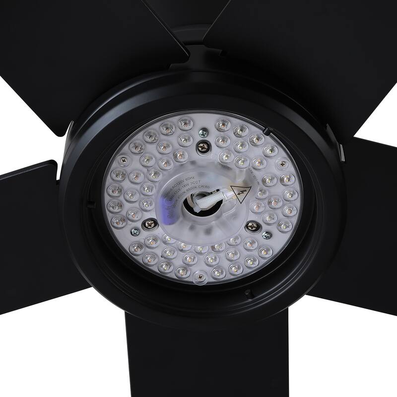 YUHAO AeroLite 48 in. Indoor White Low Profile Standard Ceiling Fan with Bright White Integrated LED Light Kit, Remote Included