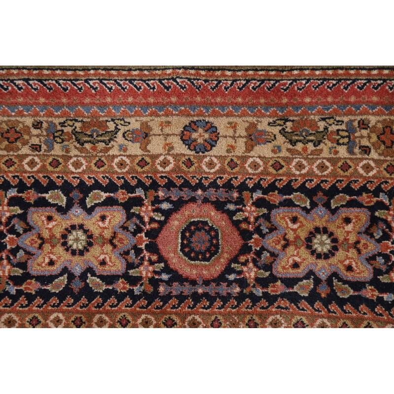 Hand Knotted Oriental 100% Wool Carpet Traditional Medallion Beige & Ivories Bidjar Area Rug - 9' 0'' X 5' 11''