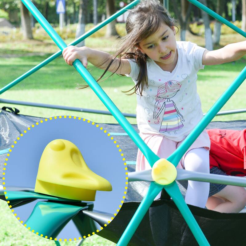 12ft Geometric Dome Climber Play Center, Kids Climbing Dome Tower with Hammock, Rust & UV Resistant Steel Supporting 1000 LBS