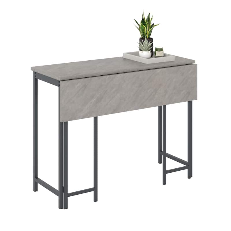 Wood Drop Leaf Table with Flip-Up Top - Grey
