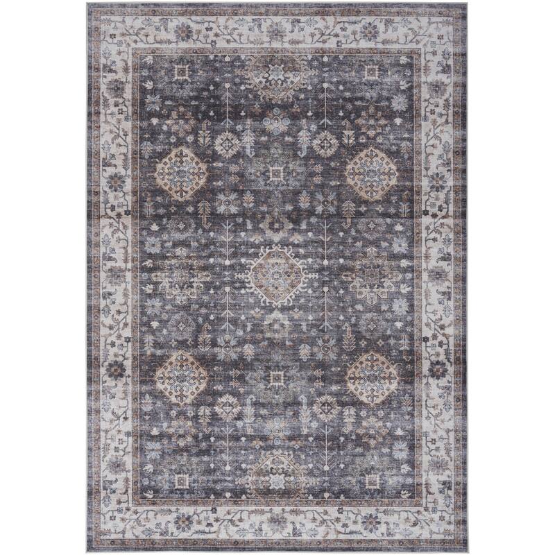 Nourison Fulton Indoor only Persian Area Rug - 5' x 7' - Charcoal - Rectangle