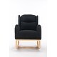 preview thumbnail 40 of 98, Teddy Fabric Upholstered Rocking Armchair with Solid Wood Frame & Legs, Cozy Ergonomic Lounge Chair with Soft Cushioning