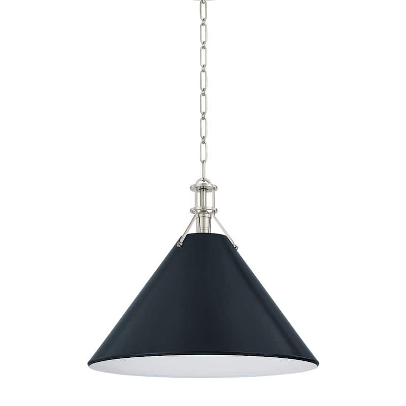 Hudson Valley Lighting MDS352L Painted No. 2 21" Wide Pendant - Polished Nickel / Darkest Blue