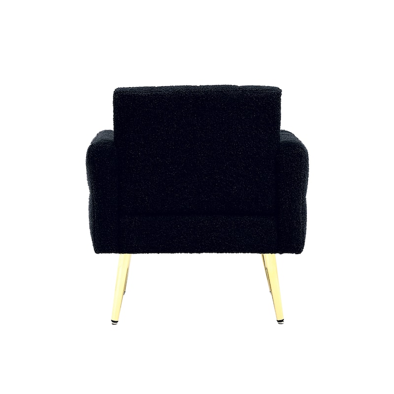 Modern Accent Chair Living Room Armchair Tufted Reading Chair, Black