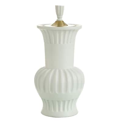 Dann Foley Lifestyle - Pleated Decorative Urn Vase with Lid - Brass Finish