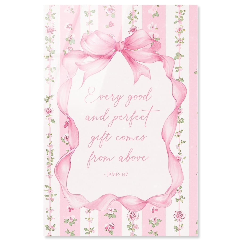Good and Perfect Gift Bow Acrylic by Art Remedy, Ready to Hang