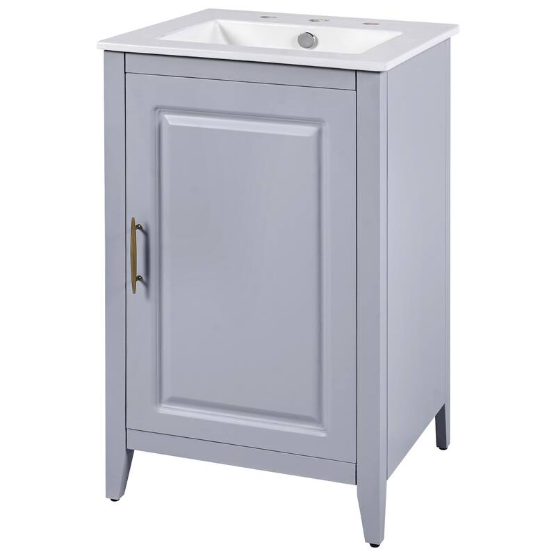 Roomfitters Bathroom Vanity with Sink, Storage Cabinet with Drawer and Adjustable Door Shelf