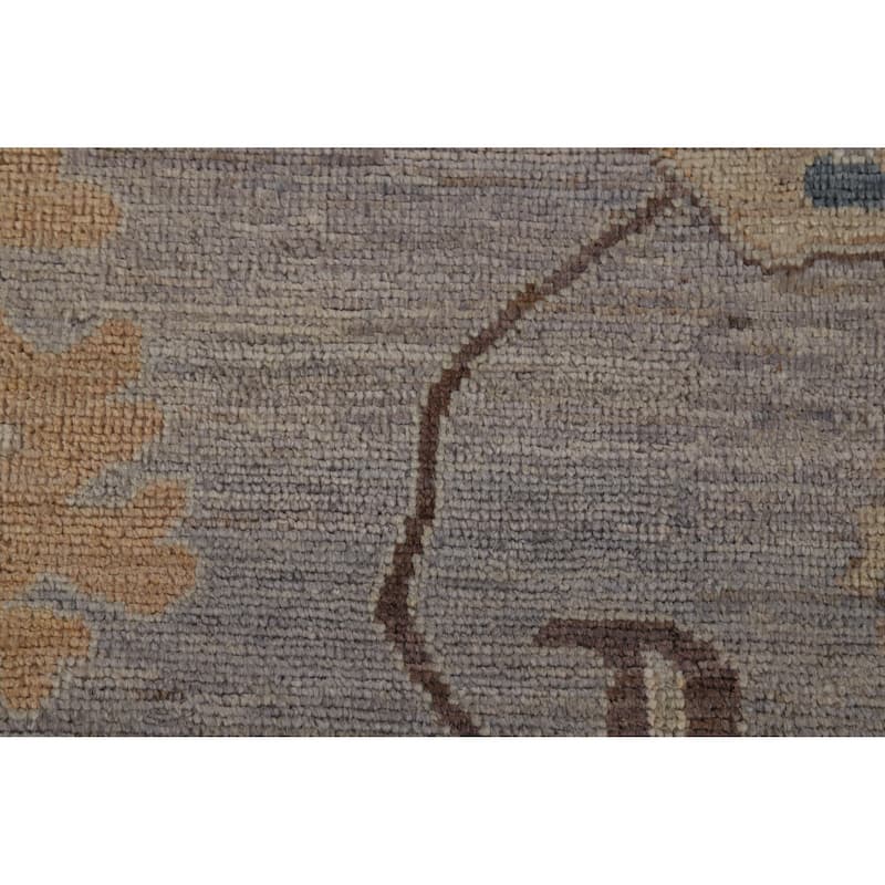 Hand Knotted Oriental 100% Wool Carpet Transitional All-Over Greys & Charcoal Oushak Area Rug - 9' 11'' X 8' 2''