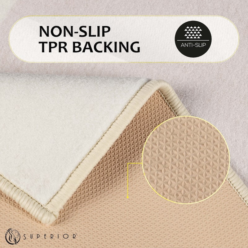 Modern Washable Non-Slip Backing 2 Piece Kitchen Rug Set by Superior