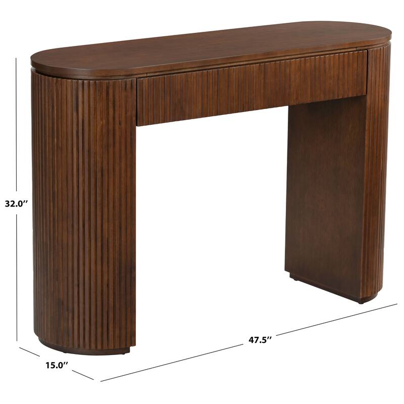 SAFAVIEH Couture Rikki Fluted 1 Drawer Wood Console Table - 48"W x 15"D x 32"H