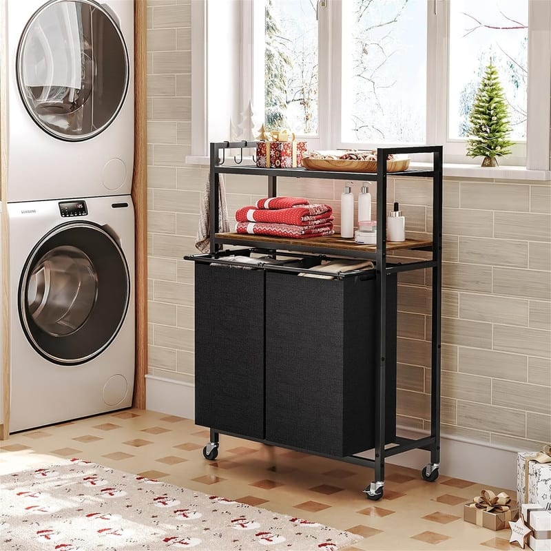 Laundry Sorter with Shelf - 26.8"L x 11.8"W x 39.4"H