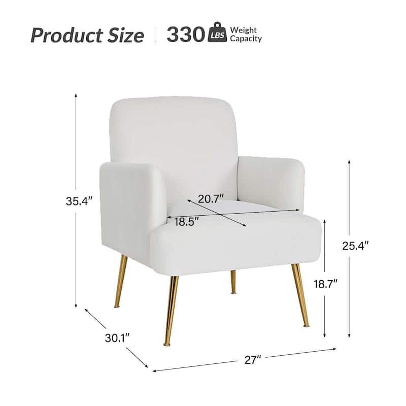Ferrera Comfy Accent Armchair with Recessed Arms Set of 2