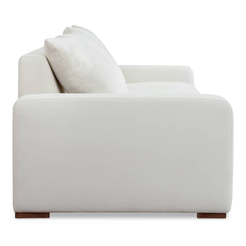 NADAAL STUDIOS Cavan Sofa, Wide Track Arms, Reversible Back Cushions, Feather-Fiber Bench Seat, Ivory
