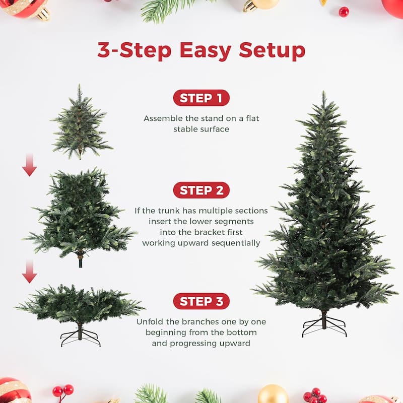 7.5 Ft Pre-Lit Slim Aspen Fir Artificial Christmas Tree