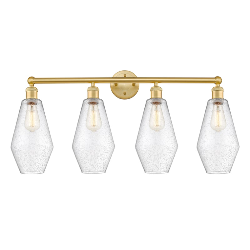 Innovations Lighting Cindyrella - 4 Light 34" Bath Vanity Light - Satin Gold/Seedy