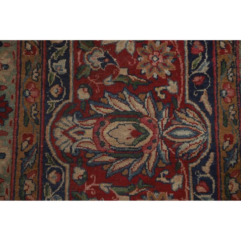 Pre-1900 Antique Kerman Lavar Persian Large Rug Handmade Wool Carpet - 11'9" x 18'4"