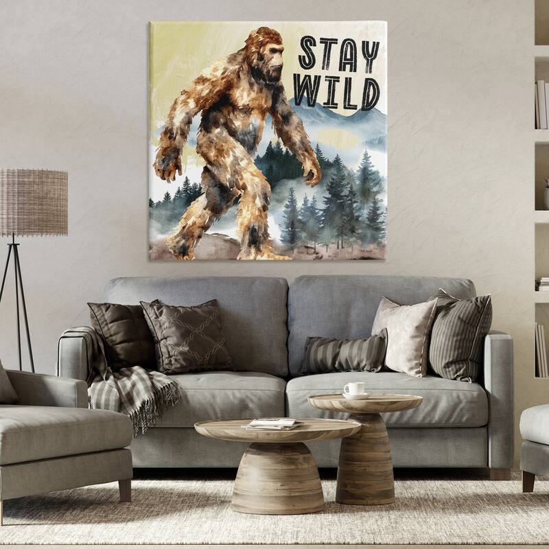 Stupell Stay Wild with Mythical Monster Canvas Wall Art Design By Nicole DeCamp