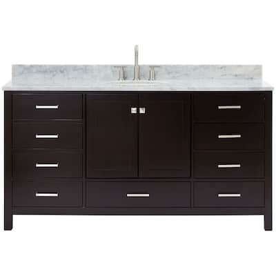 Ariel A067SCW2OVO Cambridge 67" Free Standing Single Oval Basin Vanity