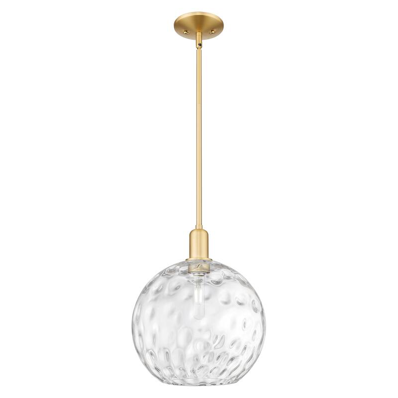 Innovations Lighting Endless Possibilities Arcadia - Athens Water Glass - 1 Light 12" Stem Hung Mini Pendant - Clear Water Glass/Satin Gold