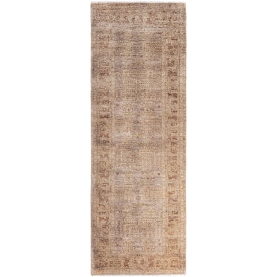 Overdyed One-of-a-Kind Hand-Knotted Runner Rug - Beige - 2' 7" x 7' 9"