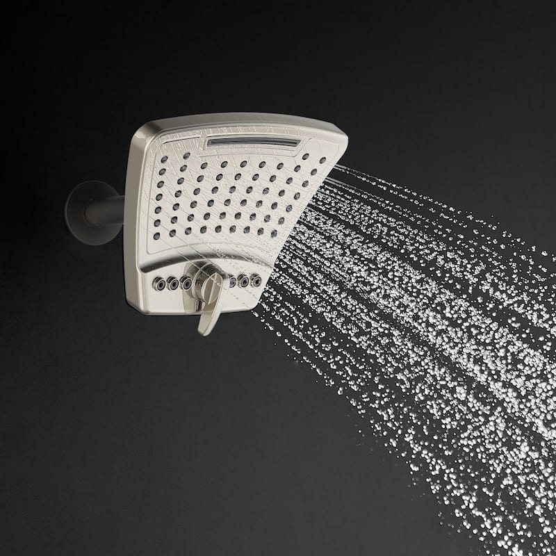 PowerShot 8-in Curved 3-Function Showerhead Brushed Nickel