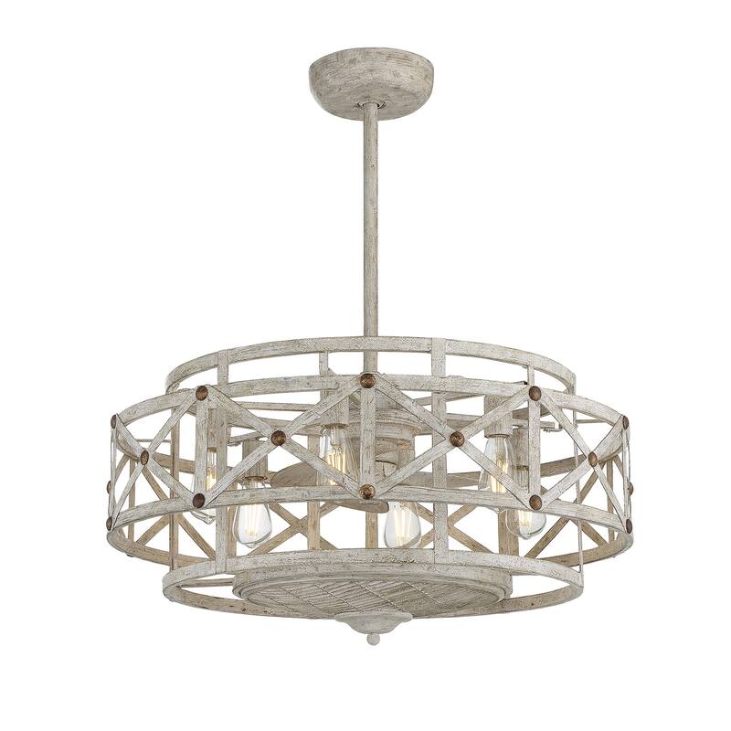 Provence with Gold Accents Six Light Fan D'lier from the Colonade Collection