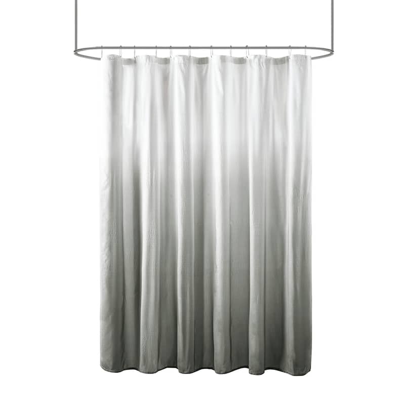 Madison Park Loire Ombre Printed Seersucker Shower Curtain