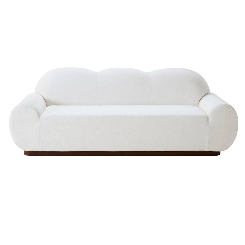 Christopher Knight Home - Cloud Modern Upholstered Chenille Curved 3-Seater Sofa with Round Arms