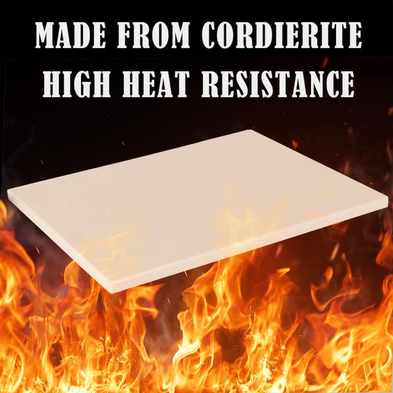 Royal Gourmet 2-Piece Pizza Set, 15-Inch Pizza Stone and Shovel