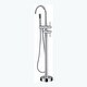 preview thumbnail 14 of 13, Floor Mount Bathtub Filler with Handheld Shower, Gold/Black/Sliver Freestanding Bathtub Faucet, Stand Alone Tub Faucet