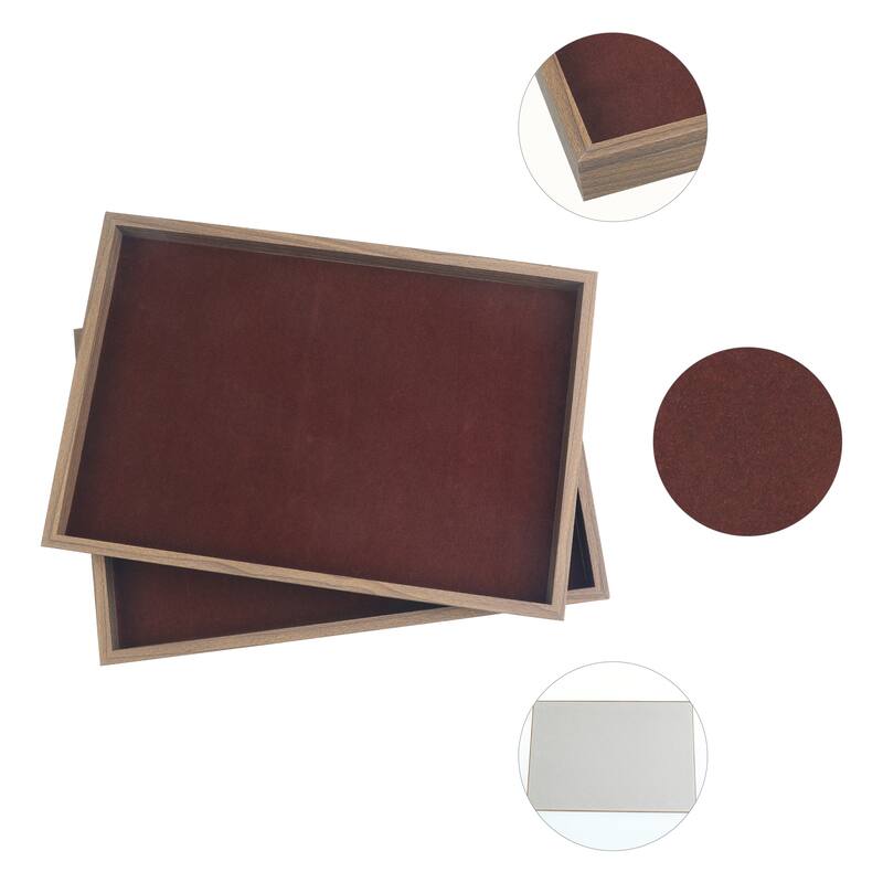 Set of 2 Stackable Velvet Jewelry Organizer Trays with Removable Dividers for Drawers, Jewelry Organizer Drawer Display Storage
