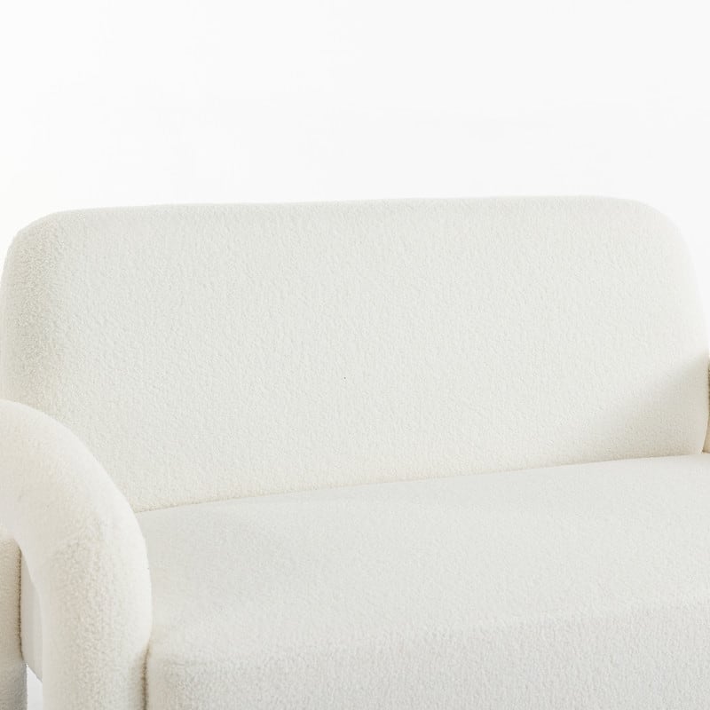 SEYNAR Mid-Century Modern Boucle 51'' Solid Wood Curved Sofa