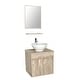 preview thumbnail 14 of 39, 24" Bathroom Vanity Set Tempered Glass/ Ceramics Sink Combo Wall Mounted Natural Cabinet Faucet Drain Mirror