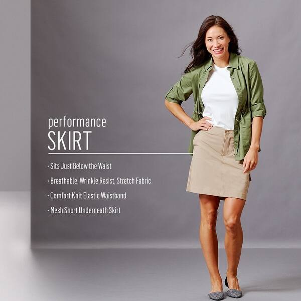 riders by lee indigo women's performance skort with knit waist
