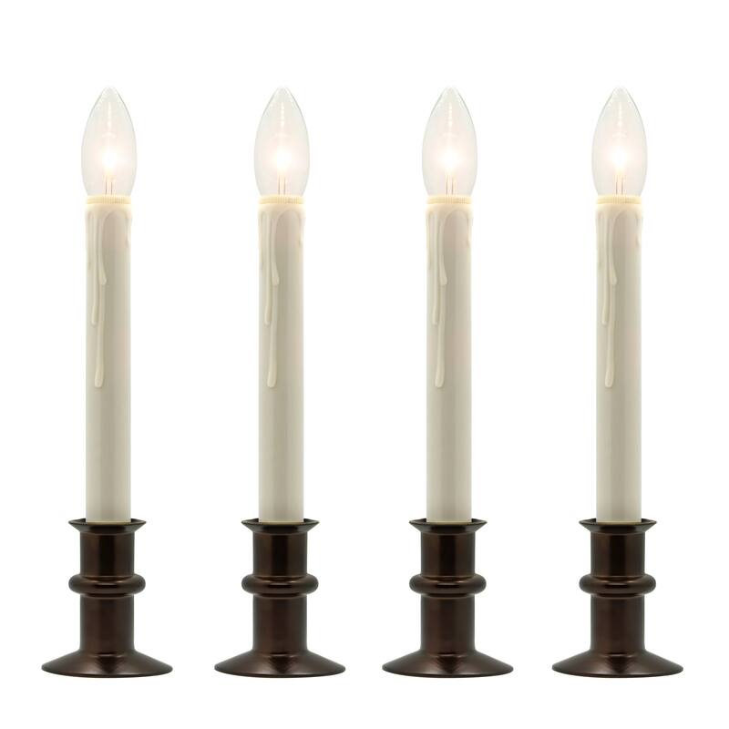B/O Bi Directional IR Window Hugger Candles w/Remote (Set of 2 or 4) - Antique Bronze Set of 4