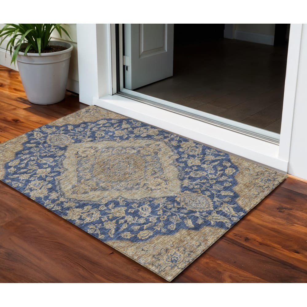 HomeRoots Oriental Traditional Rectangle Outdoor Rug