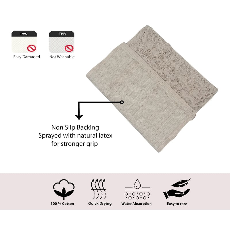 Bell Flower Bathroom Rug, Cotton Soft, Water Absorbent Bath Rug, Non Slip Shower Rug Machine Washable 24"x40" Rectangle