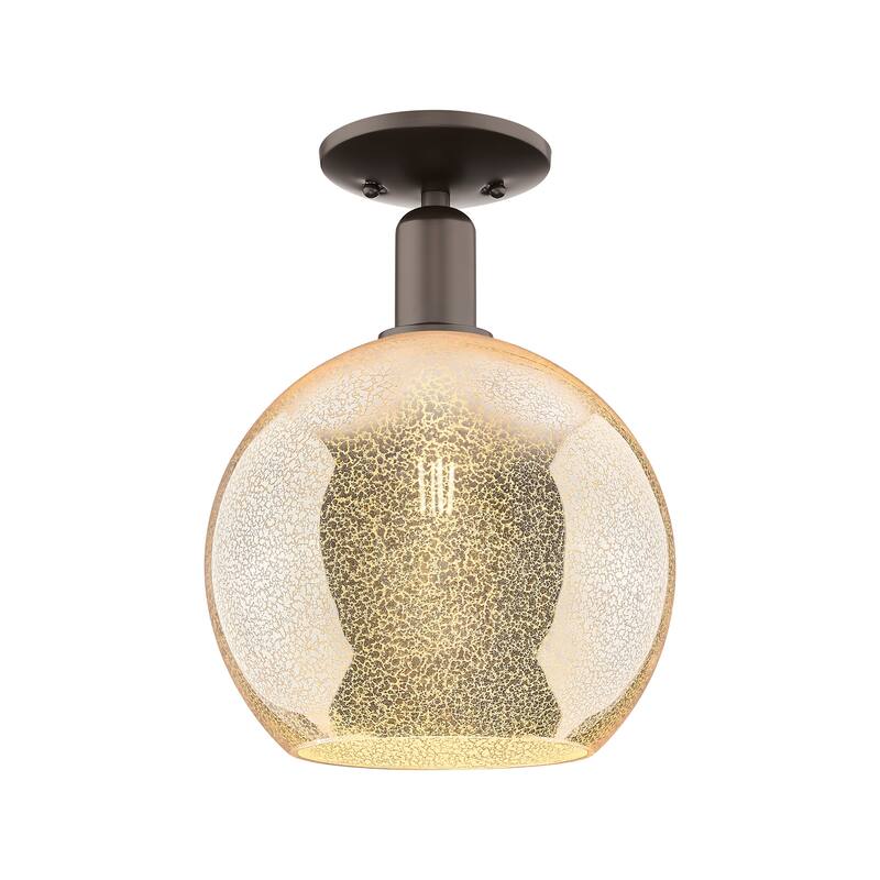 Innovations Lighting 716-1C-14-10 Athens Semi-Flush Athens 10" Wide - Oil Rubbed Bronze / Mercury